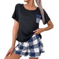 thumbnail image 1 of B91xZ Womens Pjs Sets Bride Pajamas Button Down Pjs Loungewear Set,Navy M, 1 of 4
