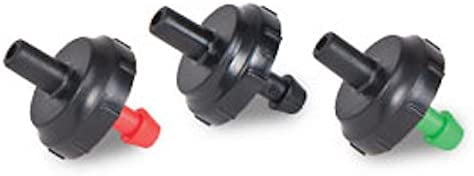 (100-PACK) 1GPH Single Outlet PC Button Drip Emitter with Barbed Inlet - For Use with Hydroponics / Irrigation Tubing - Insert Into main line (1/2", 3/4", 1") or 1/4" Distribution Tube