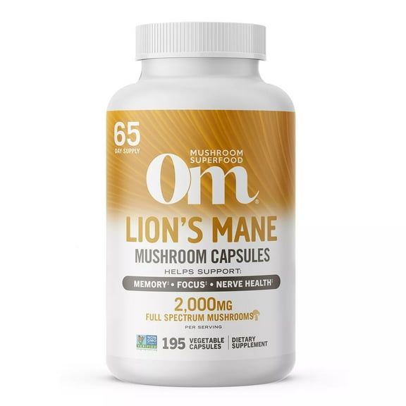 Om Mushroom Superfood Lion's Mane Capsules, 195 Count