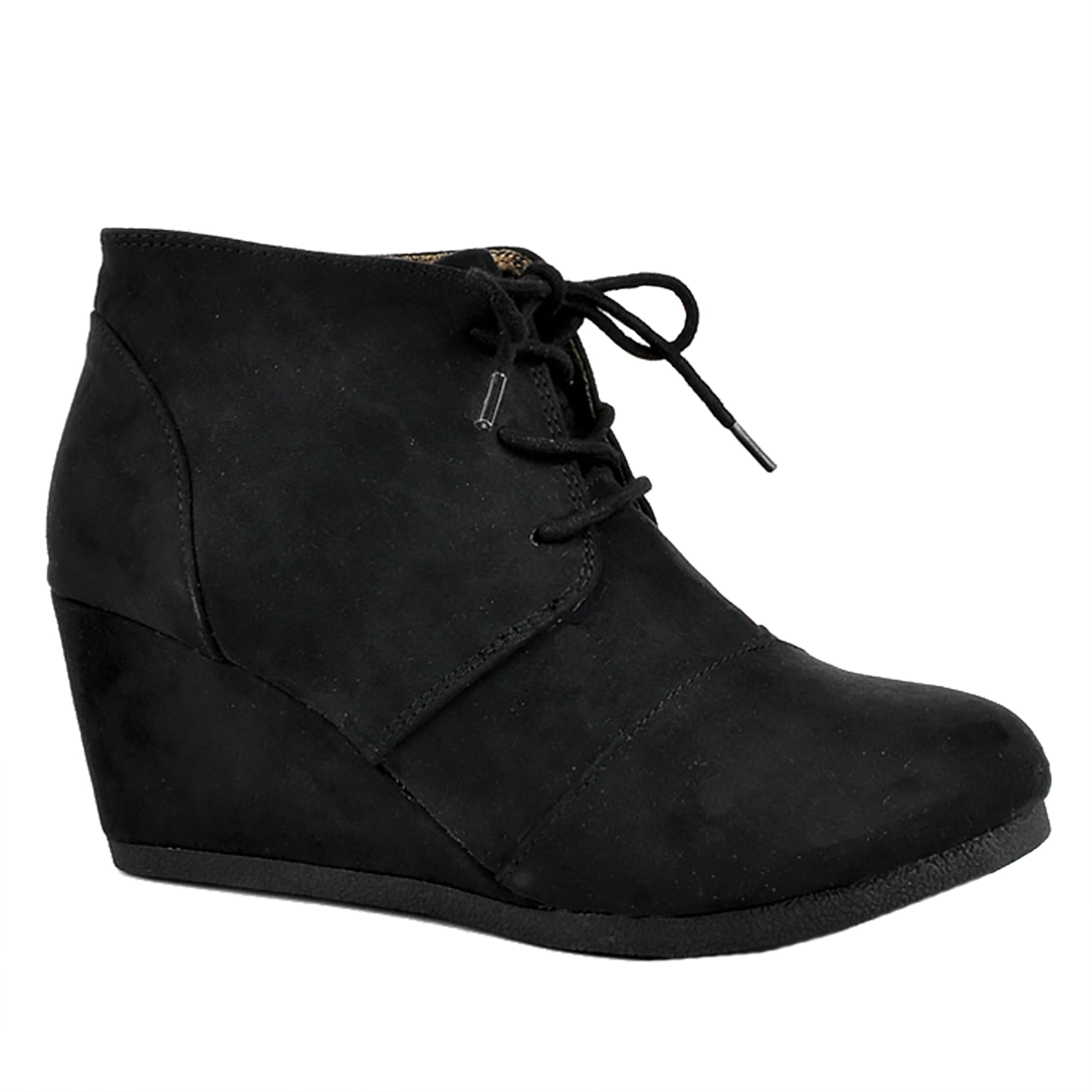 wedge lace up bootie