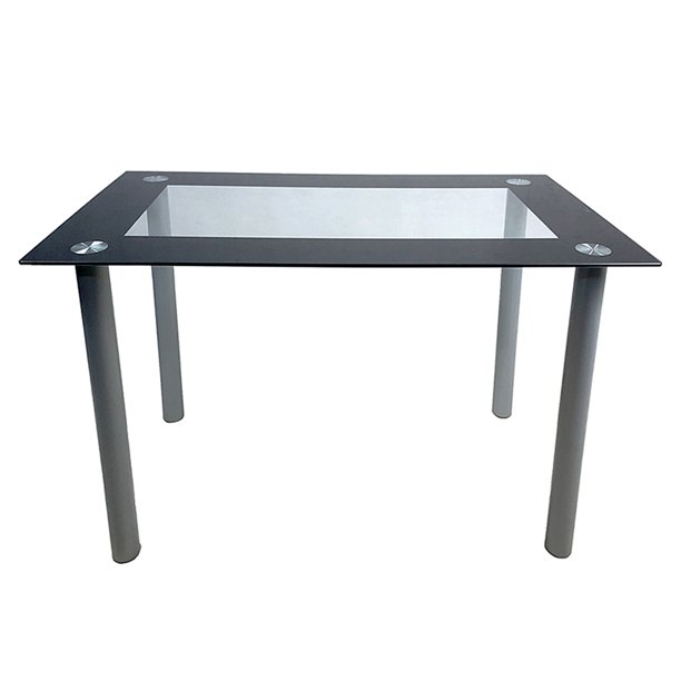 110CM Dining Table Tempered Glass Dining Table(Only Table)
