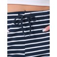 thumbnail image 5 of DARING DIVA Women's Drawstring Elastic Waist Cotton Pajama Pants XS Navy Stripe, 5 of 6
