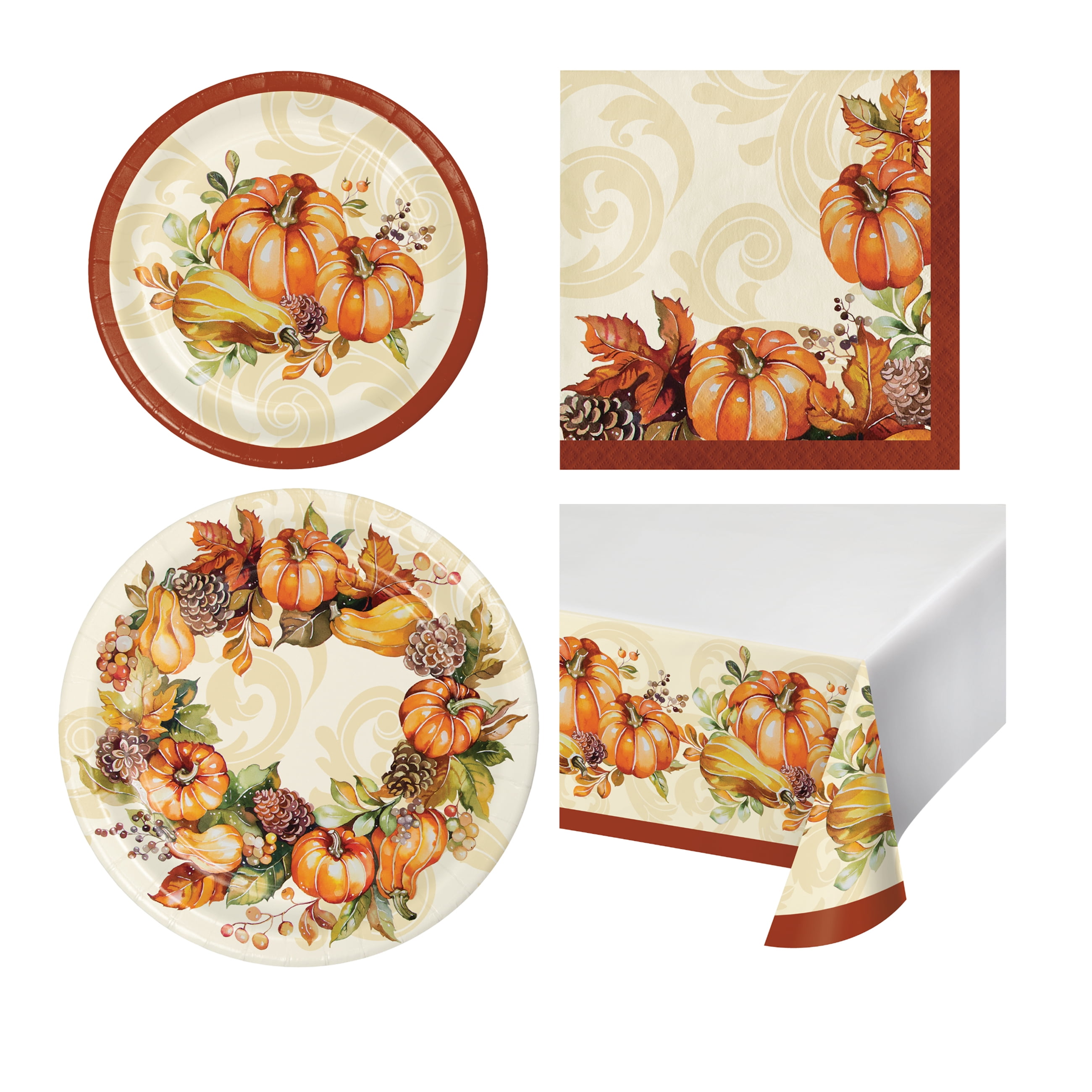 Autumn Wreath Thanksgiving Party Tableware 33 Pieces Set ...