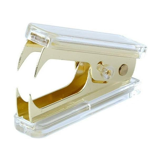 Grapadora manual de acrílico transparente para encuadernación de documentos, suministros de oficina Oro