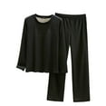 thumbnail image 2 of Lounge Sets for Women Fleece Lined Fall Pjs Comfy 2026 Long Sleeve Pajama Top and Sleepwear Bottom, 2 of 3