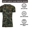 thumbnail image 3 of Men's Camo Print Short Sleeve T-Shirt, Crew Neck, Tagless, Cotton Blend, Fitted Style (S-2XL), 3 of 4