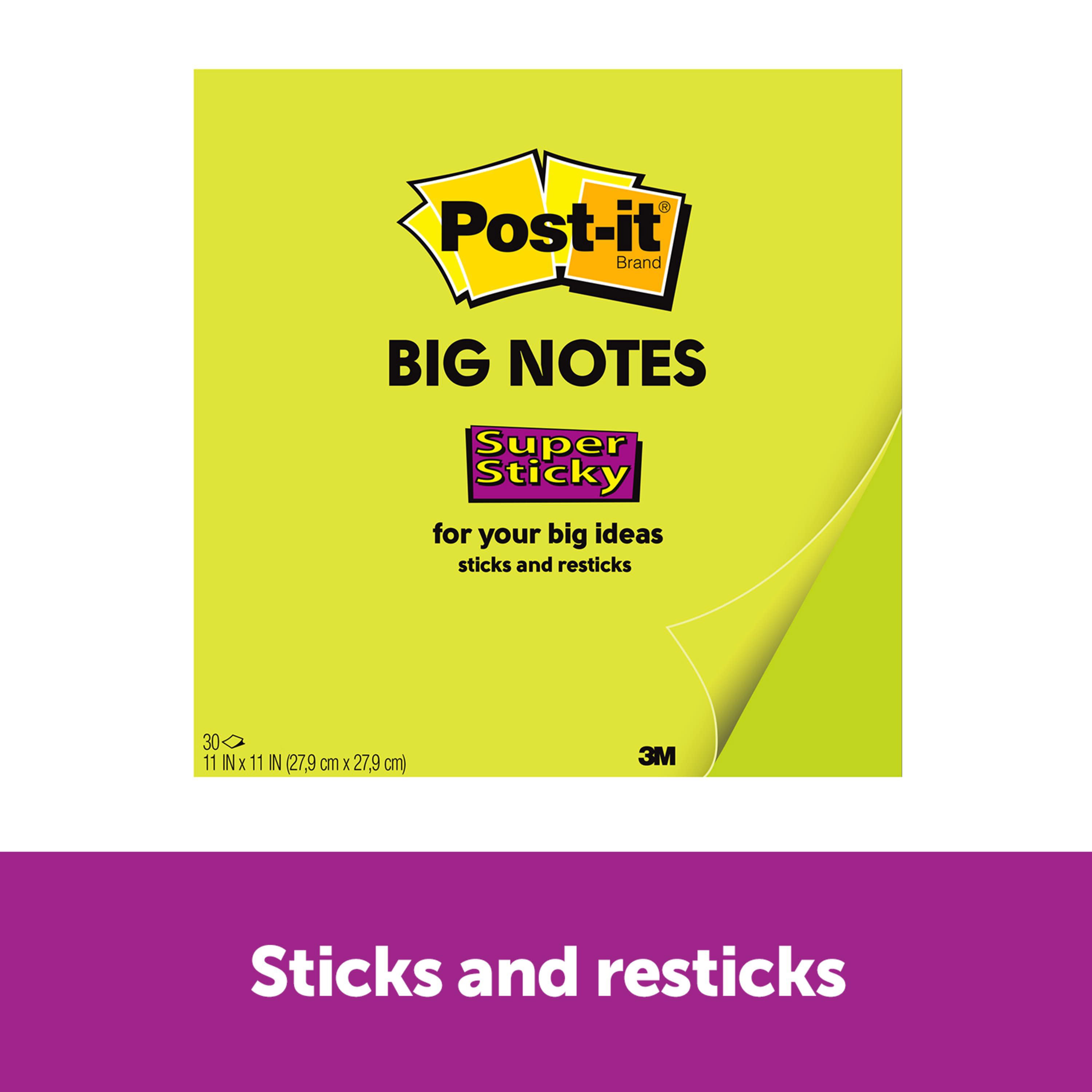 Post-it Super Sticky Big Notes, 11 in x 11 in, Neon Green 