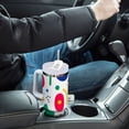 thumbnail image 4 of Yayeee 30oz Stainless Steel Tumbler with Straw and Handle Double-Wall Insulated Travel Water Bottle, Colorful Round, 4 of 8