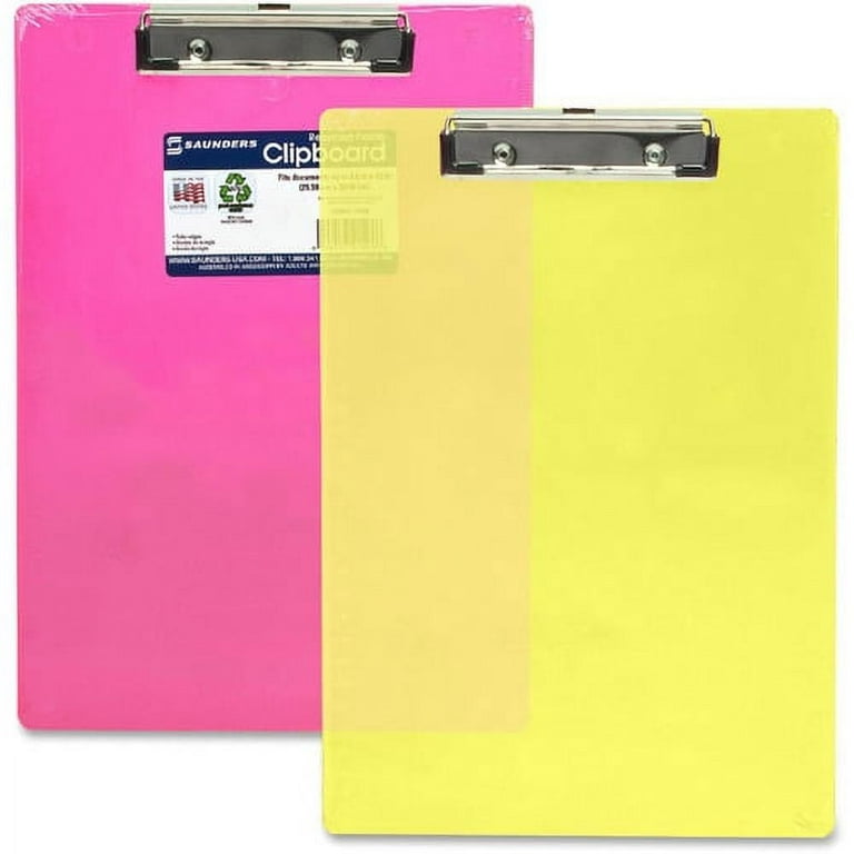 Saunders Neon Plastic Clipboards - 0.50 Saunders Neon Plastic Clipboards - 0.50