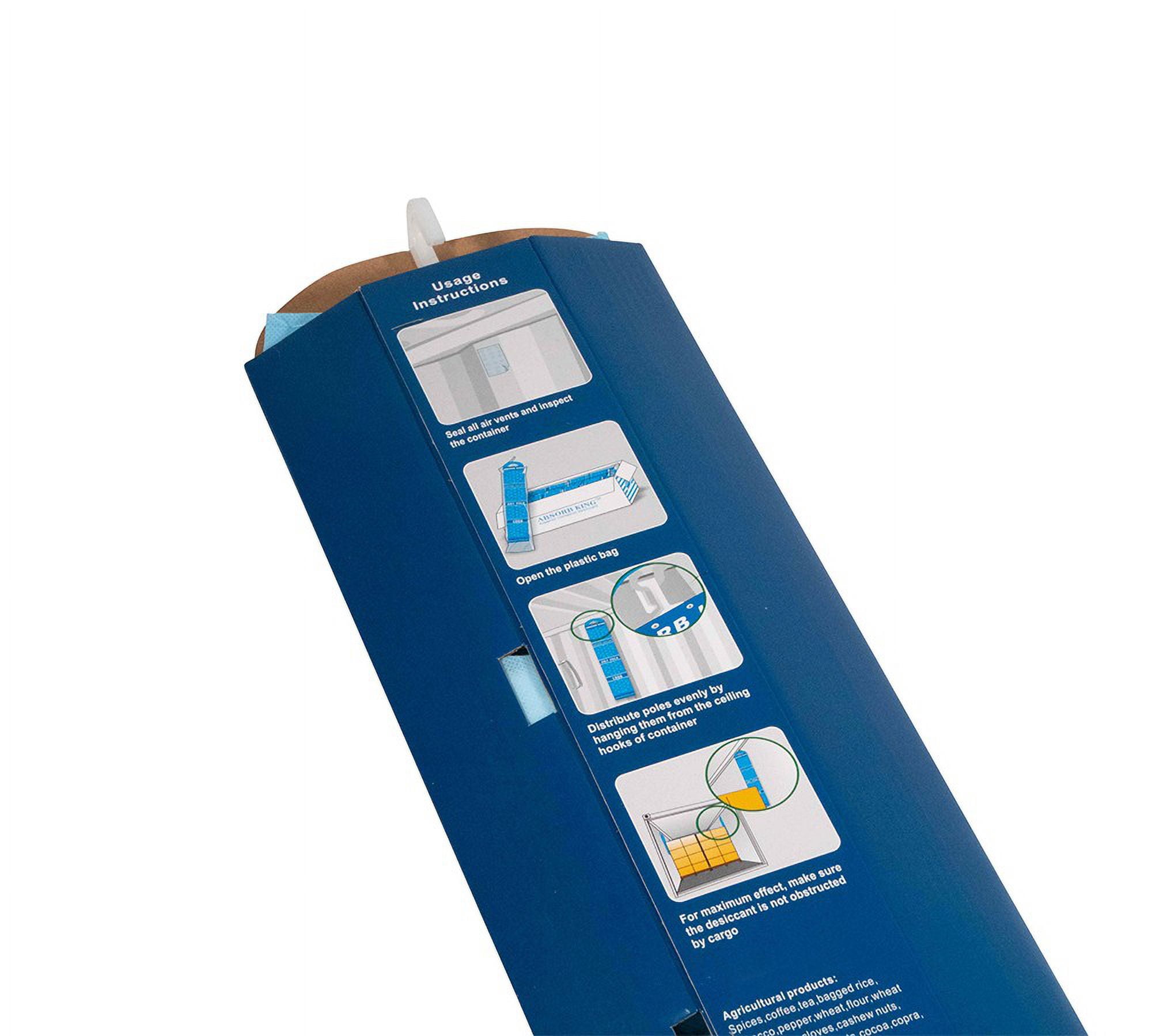 (4 Pack) Shipping Container Desiccant Strip w/ Hanger - 29"x6.5"x1.25" - Desiccant Strips for Moisture Absorption - Upto 60 Days Moisture Absorption - Top Hook for Easy Hanging inside Containers
