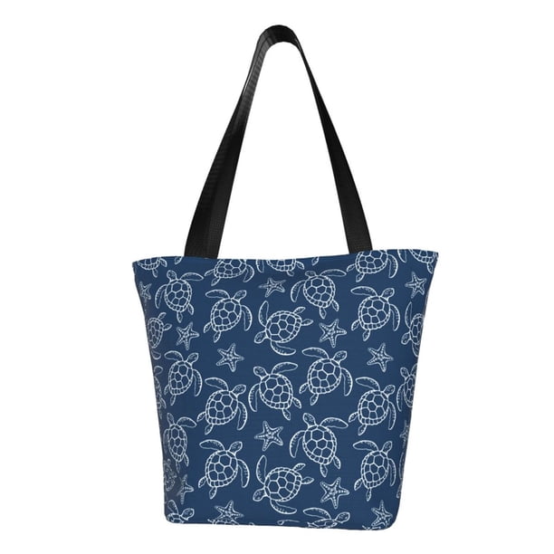 Fotbe Sea Turtle Bolsa de Playa con Estampado, Bolsa de Hombro, Bolsa de Mano Espaciosa, Bolsa de Viaje Ligera, Bolsa de Compras Versátil