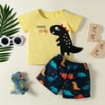 thumbnail image 2 of BJUTIR Toddler Kids Baby Boys Summer Hawaii Beach Short Sleeve Dino T Shirts Tops + Shorts Outfits Clothes Set 0-4 Years For 2-3 Years, 2 of 8