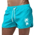 thumbnail image 1 of Mens Swimming Trunks 5 Inch Inseam Coconut Tree Print Quick Dry Board Shorts Lightweight Drawstring Summer Swimsuits with Pockets, 1 of 4