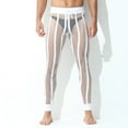 thumbnail image 2 of YLSDY Men's Fishnet Pants See-Through Mesh Pants Hollow out Joggers Pants Home Pants Clubwear Trousers White M, 2 of 9
