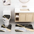 thumbnail image 6 of FRAMICS Black Gold Marble Shower Curtain Sets with Rugs, 16 Pc Modern Abstract Bathroom Sets, Waterproof Fabric Bathroom Curtain Decor with Hooks, 6 of 9