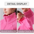 thumbnail image 4 of Chandails en Molleton d'Hiver Demi-Fermeture à Glissière Court Chandail Col Entonnoir Doublé Polaire Fermeture à Glissière Manches Longues Hauts Trou pour le Pouce pour Femmes Filles - Rose, 4 of 7