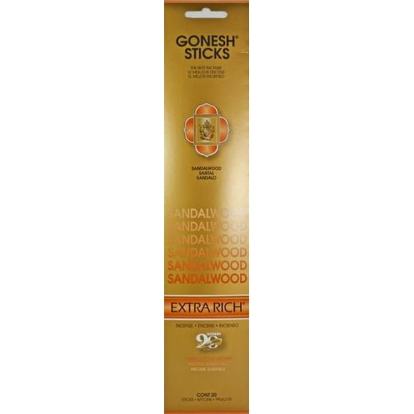 Bâtonnets d’encens Gonesh – Bois de santal Paq. de 20
