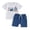 Blue, variant on UngA First Birthday Baby Boy Outfit Sailing Into ONE Short Sleeve T-Shirt and Shorts Set Infant Newborn One Year Old Clothes (Blue,12-18 Months)