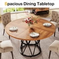 thumbnail image 5 of Tribesigns Round Dining Table for 4, 47 Inches Kitchen Table Circle Dinner Table, Wood Dining Room Table, Walnut, 5 of 7