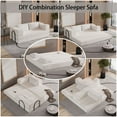 thumbnail image 5 of 80" Convertible Couch Bed with 2 Pillows, 3-Seat Folding Floor Couch & King Size Bed Mattress, 5 of 8