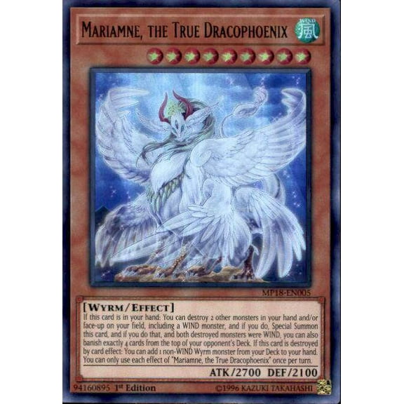 YuGiOh 2018 Mega-Tin Mega Pack Ultra Rare Mariamne, the True Dracophoenix MP18-EN005