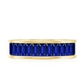 thumbnail image 3 of Rosec Jewels Baguette Shape Lab Grown Blue Sapphire Eternity Band Ring - AAAA Quality, 14K Yellow Gold, US 9.50, 3 of 7