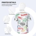 thumbnail image 3 of Lsque Stamp Set Collection Pattern Mens Polo Golf Shirts Funny Graphics Shorts Sleeve Button Shirts Baseball T-shirt-Medium, 3 of 7