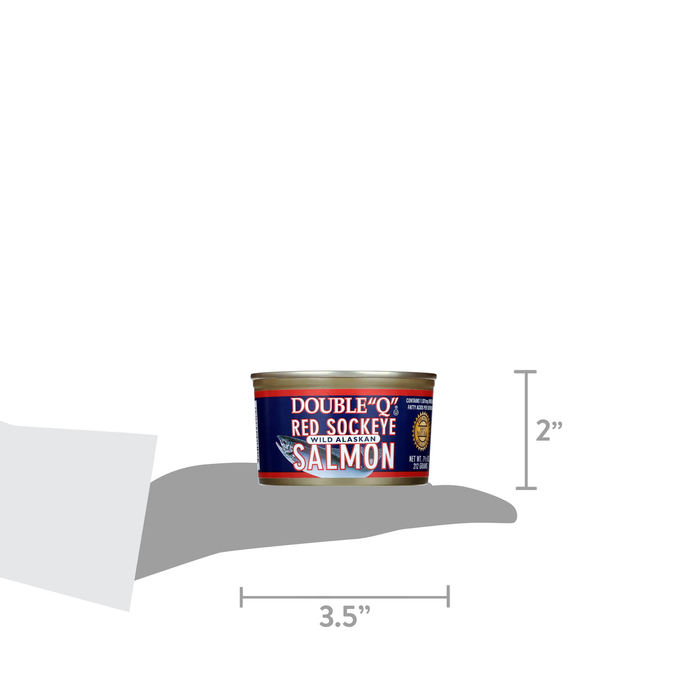 Double "Q" Wild Alaskan Red Sockeye Salmon, 7.5 oz Can
