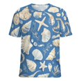 thumbnail image 5 of Beach Seashell Starfish Women's Short Sleeve T-Shirt Crew Neck Casual Summer Trendy Loose Fit Tops, 5 of 6