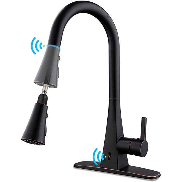 Touchless Kitchen Faucet Automatic Motion Sensor with 3 Flow Modes Spray Head Pull Down Sprayer, High Arc Single Handle Kitchen Sink Faucet with ...