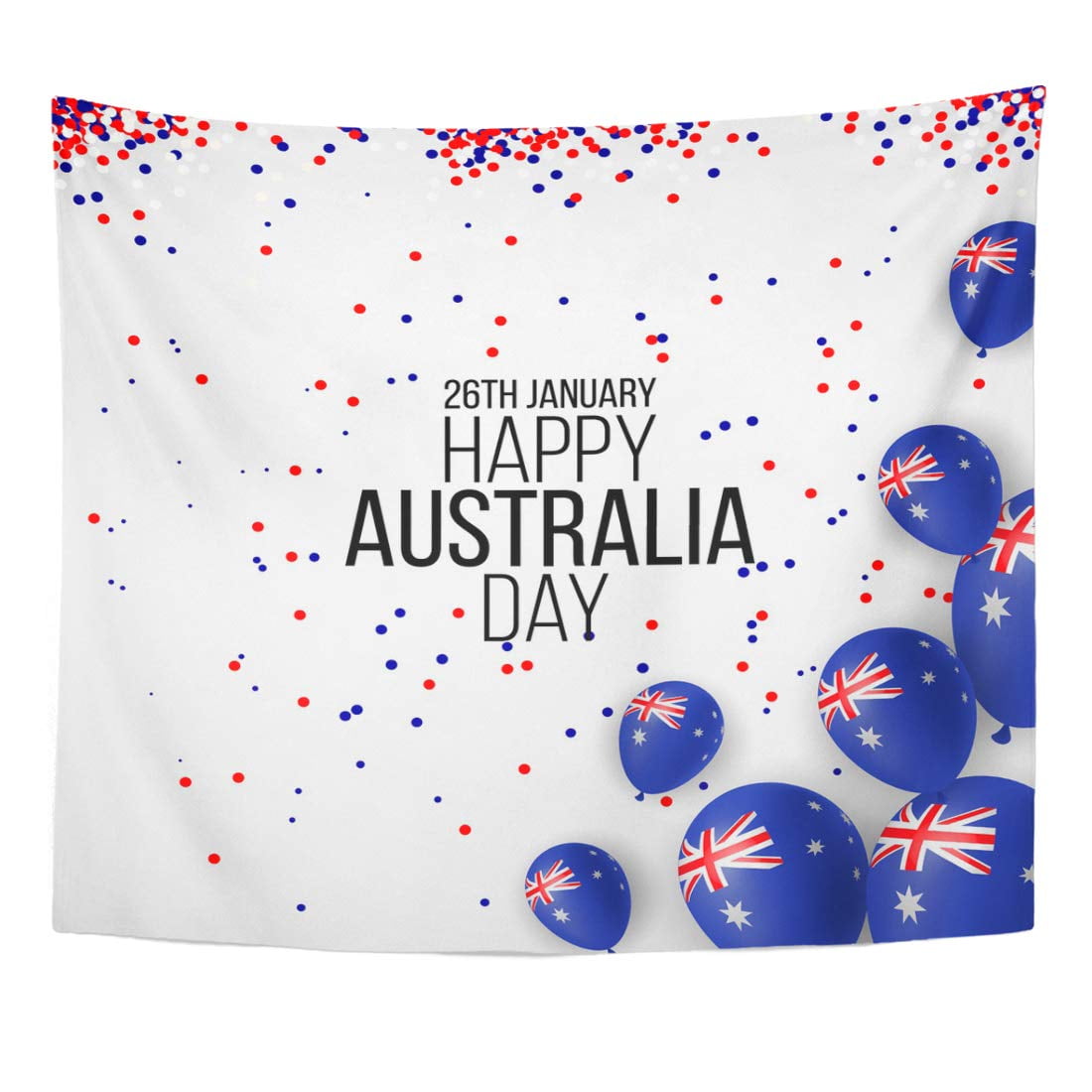 ZEALGNED Happy Australia Day 26 January Festive with Flag Balloon