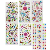 Wrapables Crystal Rhinestone Gem Stickers, Bling Jewel Adhesives for DIY Arts & Crafts, Smartphones, Water Bottles, Sunglass Cases (Set of 6), Hearts and Flowers
