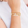 thumbnail image 4 of Dainty Gold Pearl Crystal Beaded Bracelets Set for Women 14K Real Gold Plated Bead Pearl Crystal Beads Bracelet Stake Paperclip Link Chain Bracelets Gold Bracelets for Women Trendy Jewelry, 4 of 5