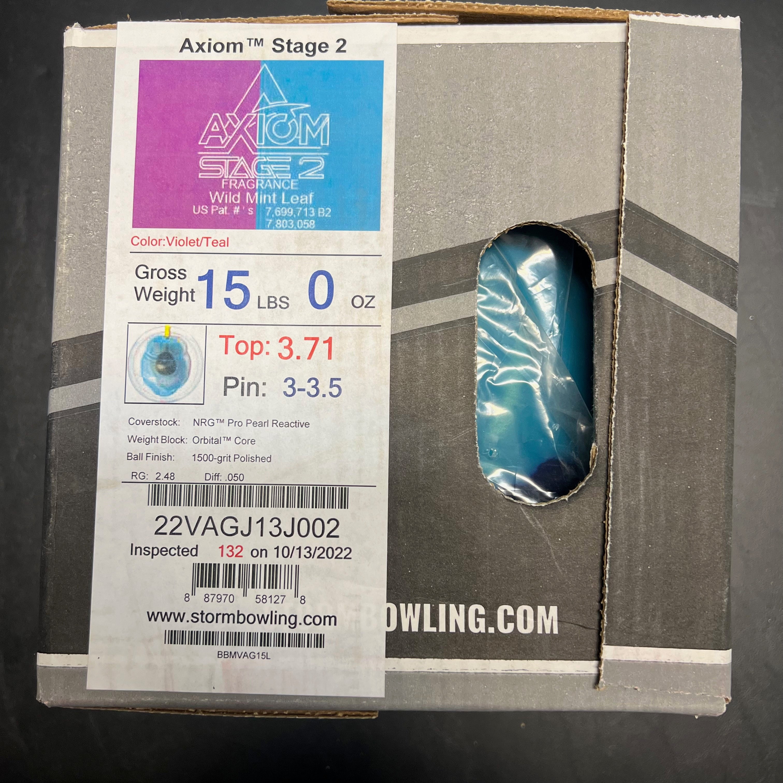 ボール STORM AXIOM STAGE 2 14P Storm Axiom Stage 2 Bowling Ball - 123Bowl