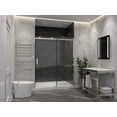 thumbnail image 2 of Rhodes Series 45-48"W x 76"H Sliding Frameless Shower Door in Brushed Nickel with Tsunami Guard Tempered Glass, 2 of 10