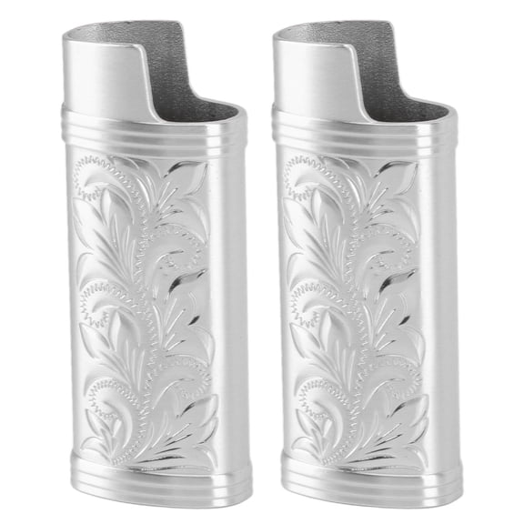 Kitchenware Retro Lighter Case, 2pcs Metal Lighter Cover Protective for Lighter Collector Silver