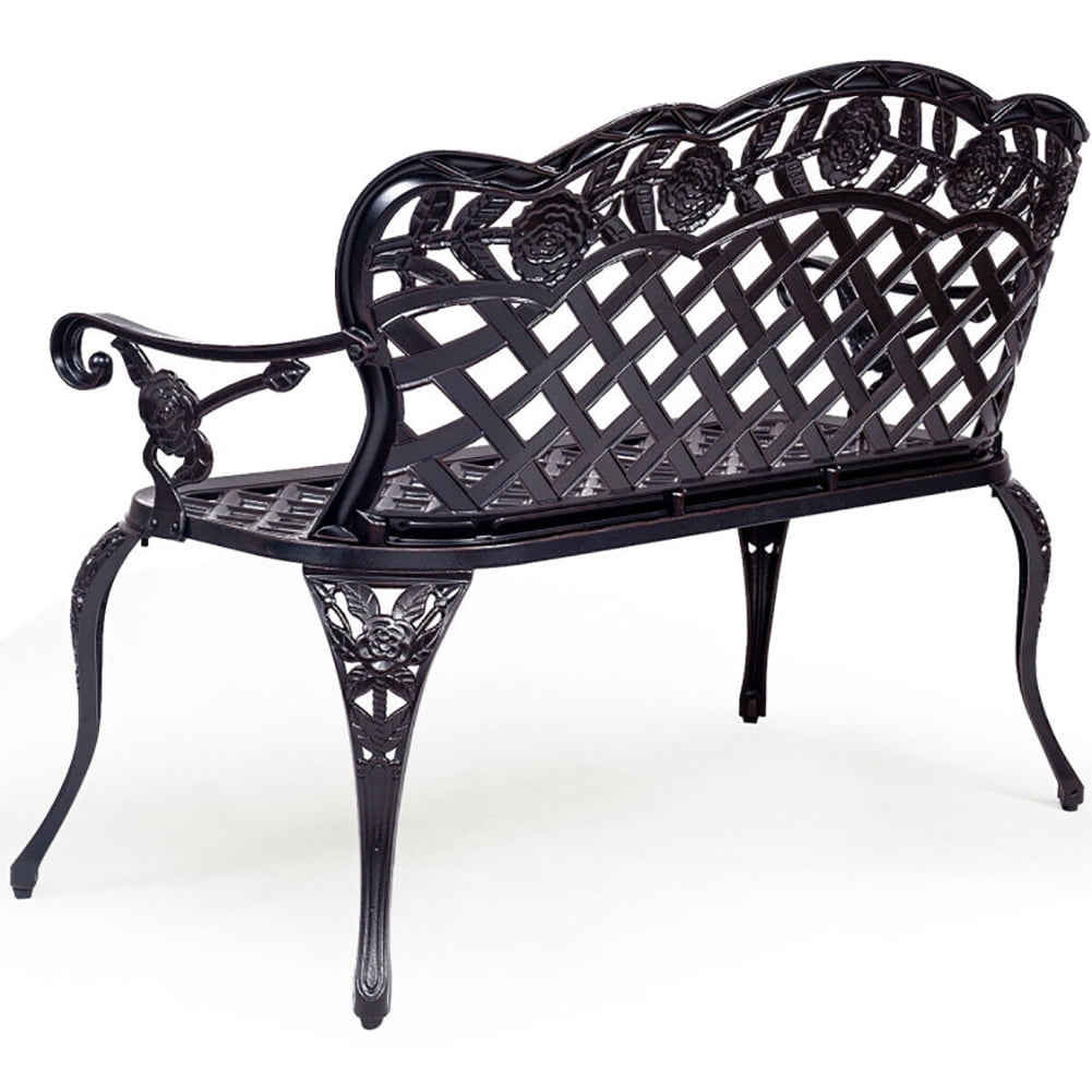 Aimee Lii 42.5" Outdoor Furniture Cast Aluminum Antique Garden Bench, Outdoor Patio Furniture Aimee Lii 42.5" Outdoor Furniture Cast Aluminum Antique Garden Bench, Outdoor Patio Furniture