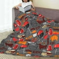 thumbnail image 6 of Salouo BBQ Icons Print Bed Blankets,Flannel Blanket Comfortable Air Conditioning Blanket Lightweight Blanket for Sofa Bed Travel & Couch -40"x30", 6 of 8