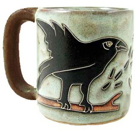 Stoneware Bird - One (1) MARA STONEWARE COLLECTION - 16 Oz Coffee Cup Collectible Dinner Mug - Raven Bird Design