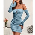 thumbnail image 4 of New Spring/Summer Women's Off-Shoulder Long-Sleeve Slim-Fit Bodycon Sexy Dress, 4 of 5