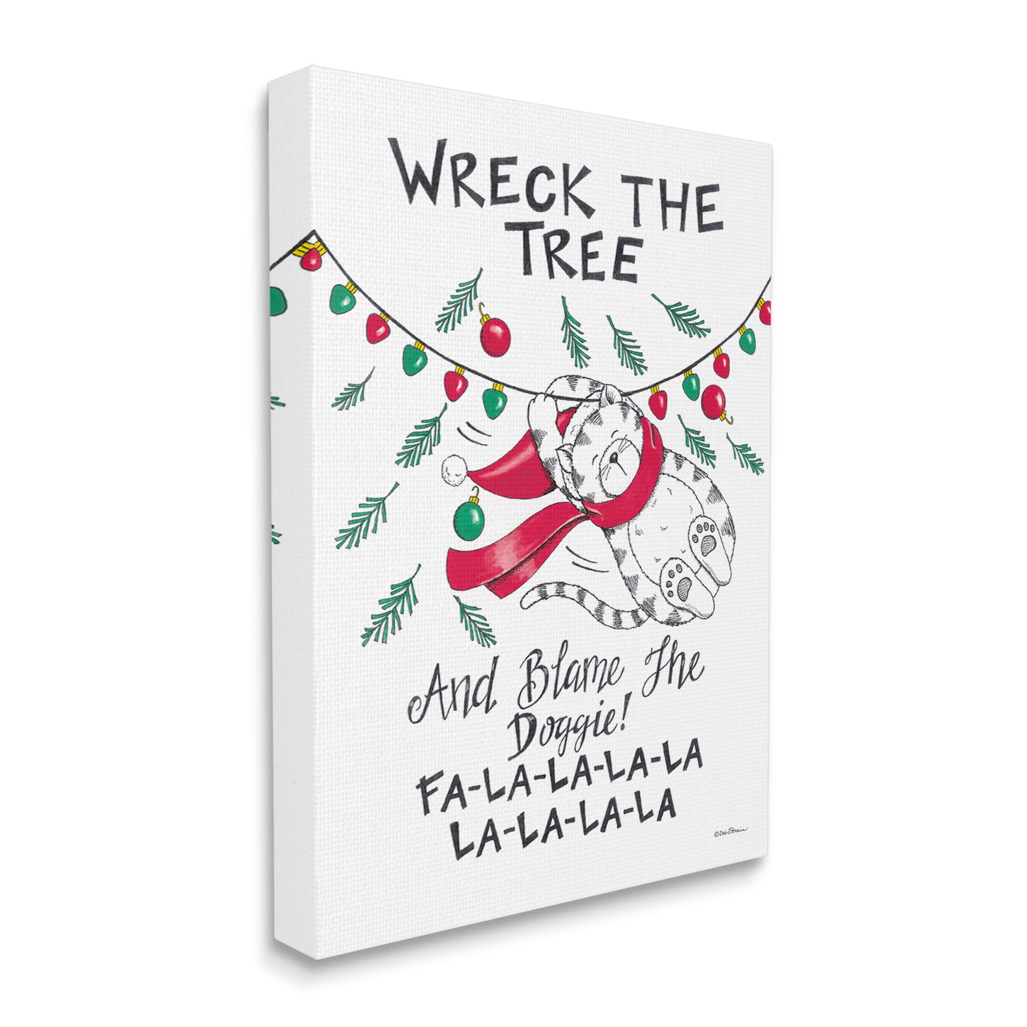 Stupell Industries Funny Pet Christmas Song Holiday Painting Gallery Wrapped Canvas Print Wall Art, 30 x 40