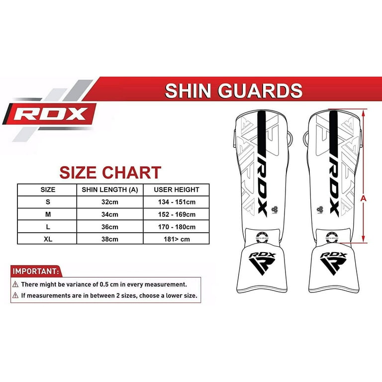 RDX Leather MMA Shinguards Noir-Blanc
