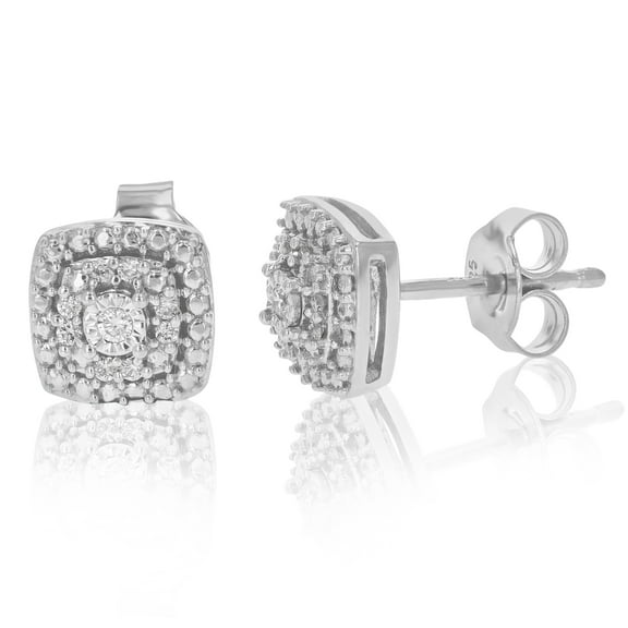 Vir Jewels 1/10 CTTW Lab Grown Diamond Composite Earrings in Sterling Silver With Push Backs For Women