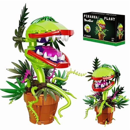Audrey II Piranha Plant Building Blocks Set, Cannibal Plants Bonsai Building Set, Christmas Halloween Horror Flower Décor Gifts for Adults, Creative Gift for Home Décor and Office Art