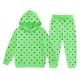 thumbnail image 3 of HAYIMI Girl Outfit Sets Polka Dots Print Sweatshirt Pants For Kids Playful Comfort Fashion Trendy Clothes Sets, 3 of 3