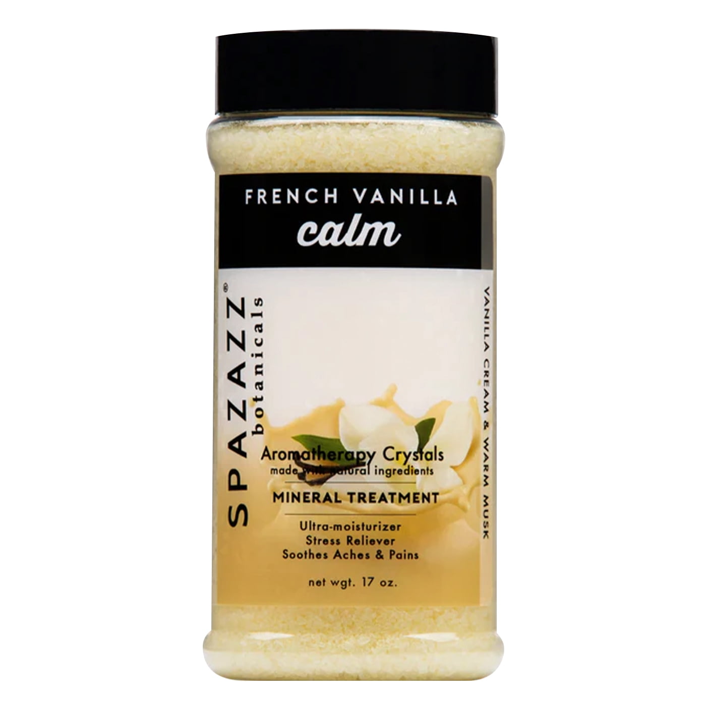 Spazazz Hot Tub Aromatherapy Warm French Vanilla Spa and Bath Crystals, 2 Pack - 17 oz Each Jar. Crystals and Bath Salts for Hot Tub and Bathtub Spa - Aromatherapy Scented Salts for Relaxation!