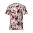 thumbnail image 5 of Qekee Rose Flowers Classic Fit T-Shirt Men's Shirt Men's Tight Short Sleeves for Exercise, Running, Mountaineering - Rose Flowers, 5 of 9