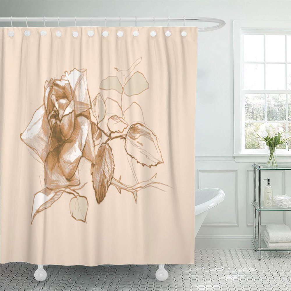 KSADK Abstract Graphic Sketch of Rosebud in Pink Beautiful Bloom