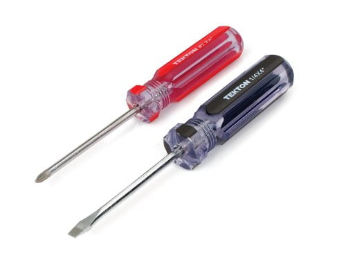 TEKTON 27039 Flat and Number 2 Phillips Screwdriver Set, 1/4 Inch, 2 Piece Multi Colored