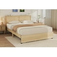 thumbnail image 3 of Platform Bed Frame with Rattan Headboard and 2 Storage Drawers, King, 3 of 9